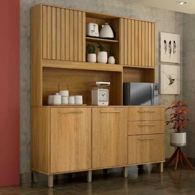 Armário de Cozinha Ripado 5 Portas 2 Gavetas DIVIDIMOS EM ATE 10 X SEM JUROS 