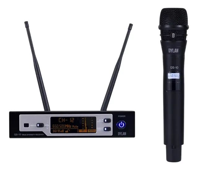 Microfone Sem Fio Dylan QS-10 Cor Preto