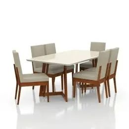 Conjunto de Jantar 6 Cadeiras Caramelo - Foto 2