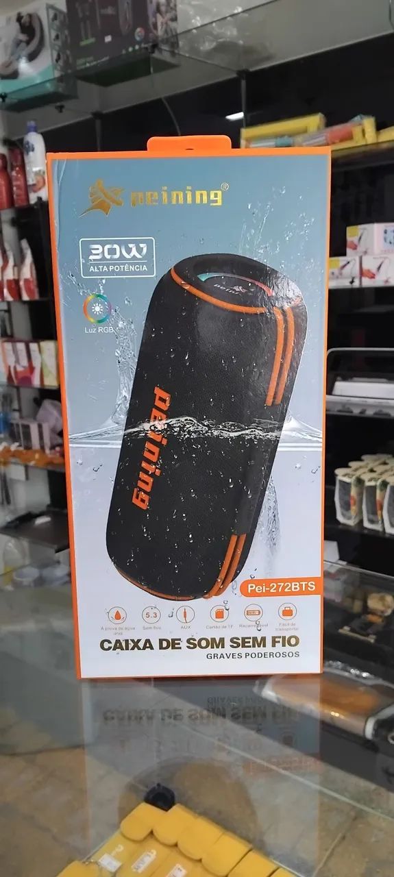 Caixa de som Bluetooth RGB 30w graves potentes 
