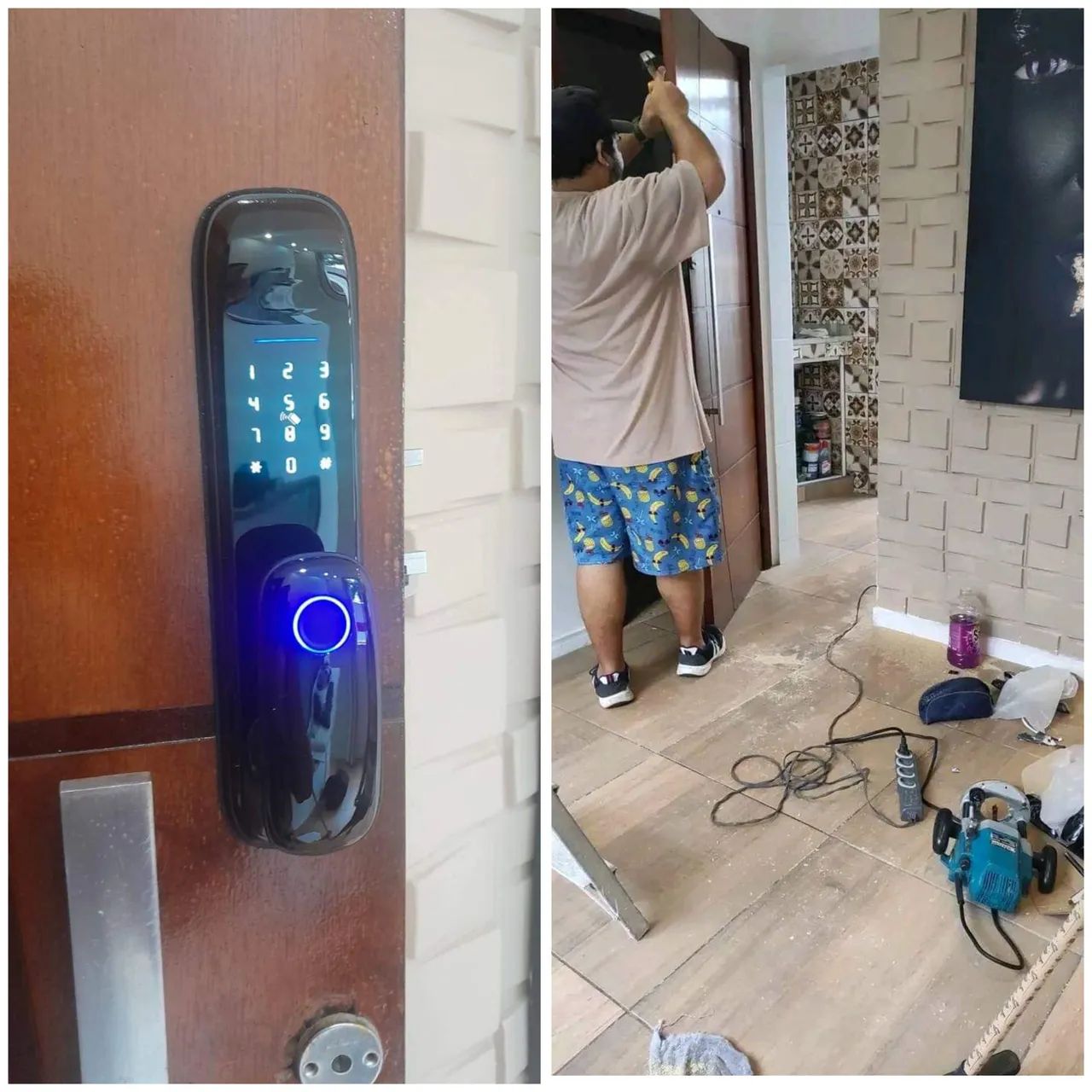 Instalação de portas/fechaduras e caixonete 
