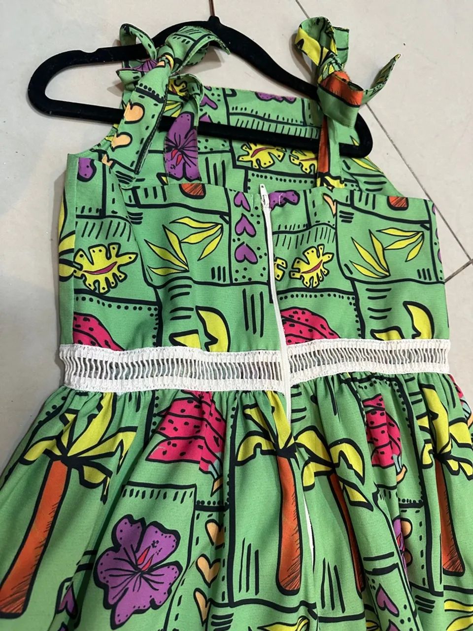 Vestido Infantil Estampado Tropical - Foto 2