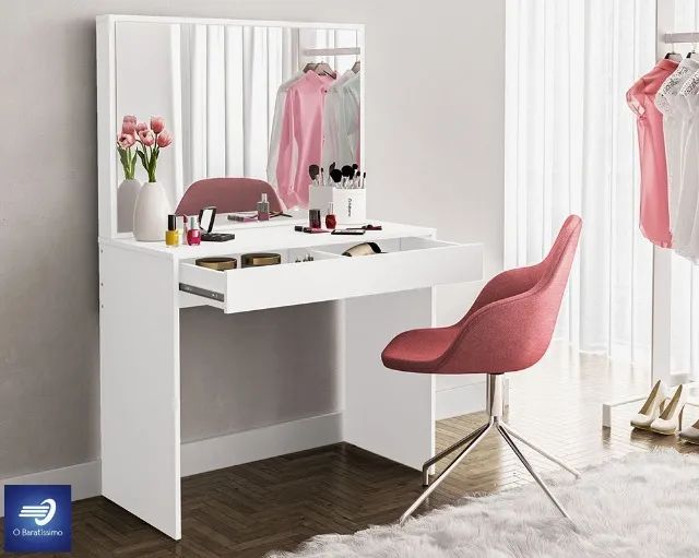 Dressing Table with Mirror and Drawer with Partition64221269785346121