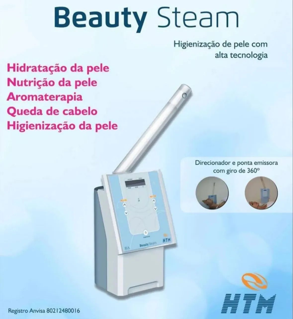 Aparelho de Vapor para limpeza facial HTM  Beauty Steam - vapor de ozônio  - Foto 3