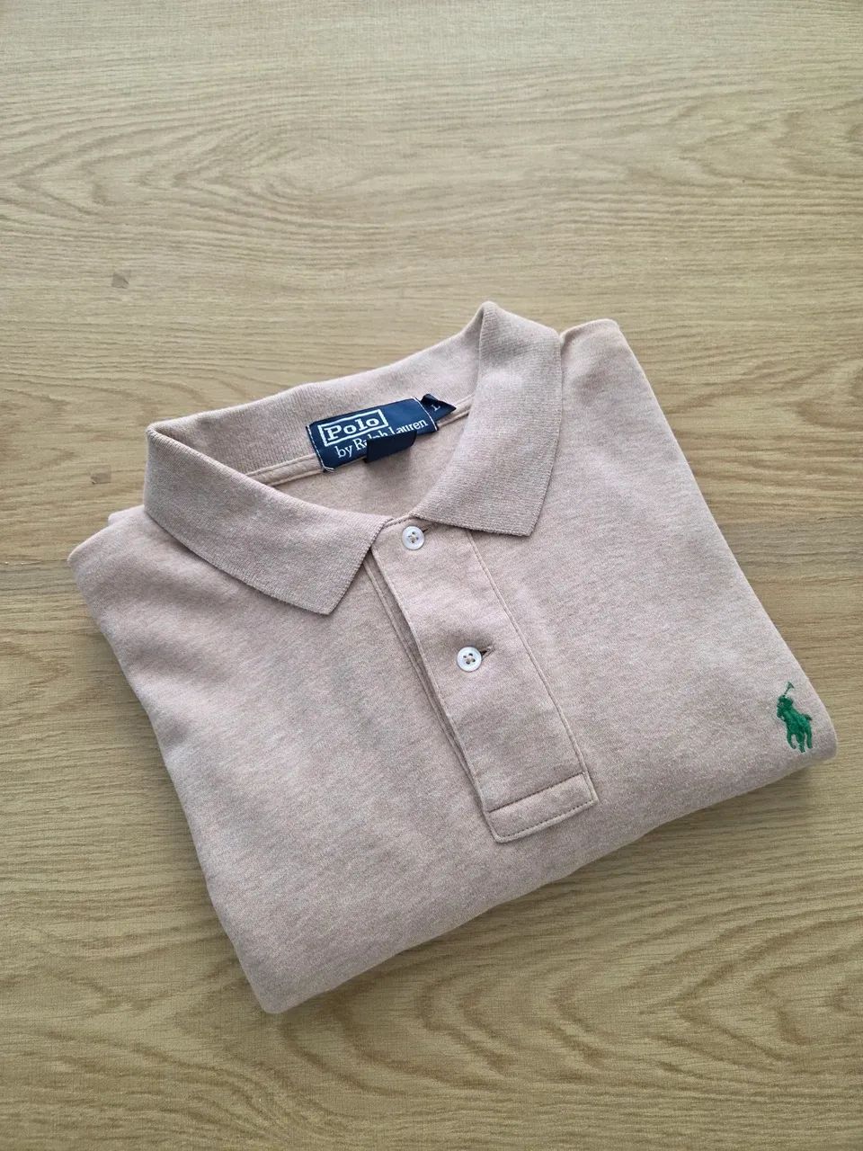 camisa polo ralph lauren bege g