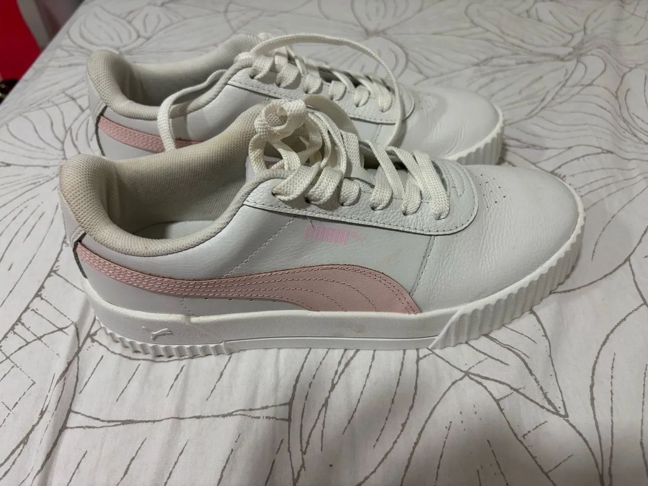 tênis puma branco e rosa 
