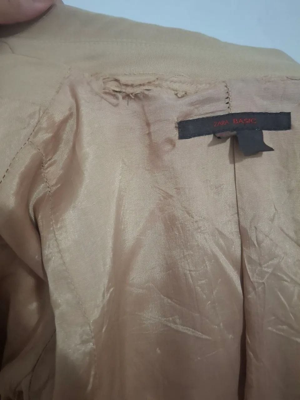 Blazer alfaiataria bege nude  zara basic tm M - Foto 4