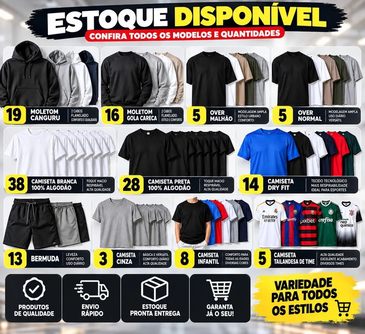 Lote de roupas para loja 