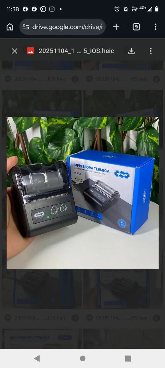 Mini impressora Térmica portátil - Knup 58mm bluetooth 