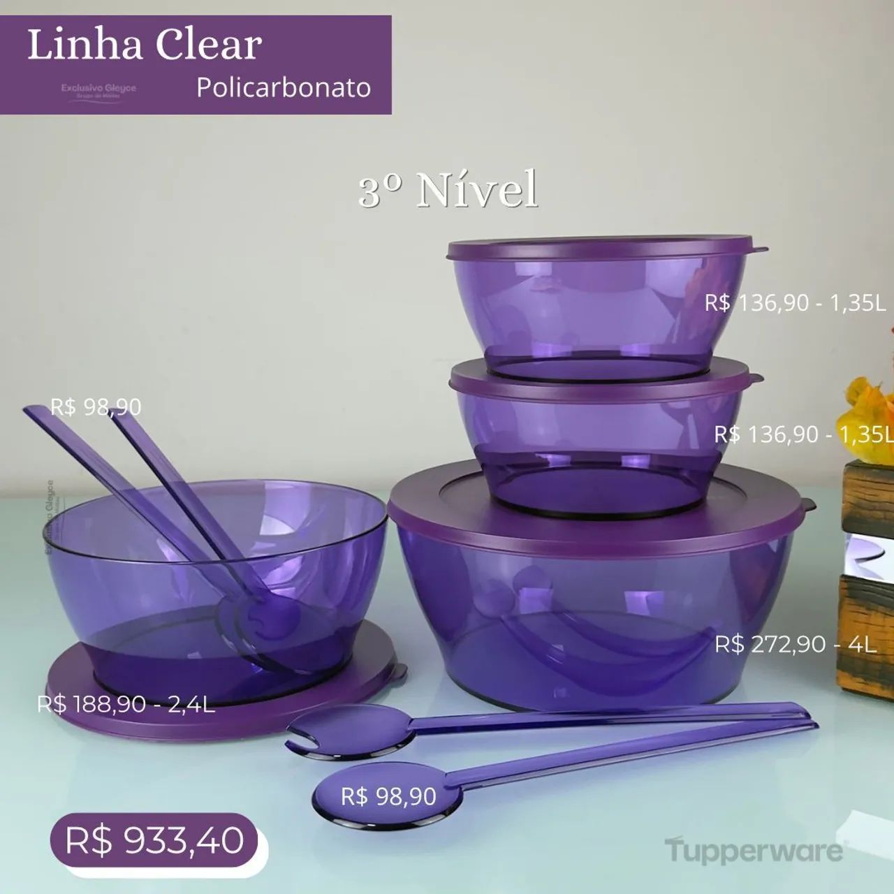 Linha Clear Tupperware  - Foto 4
