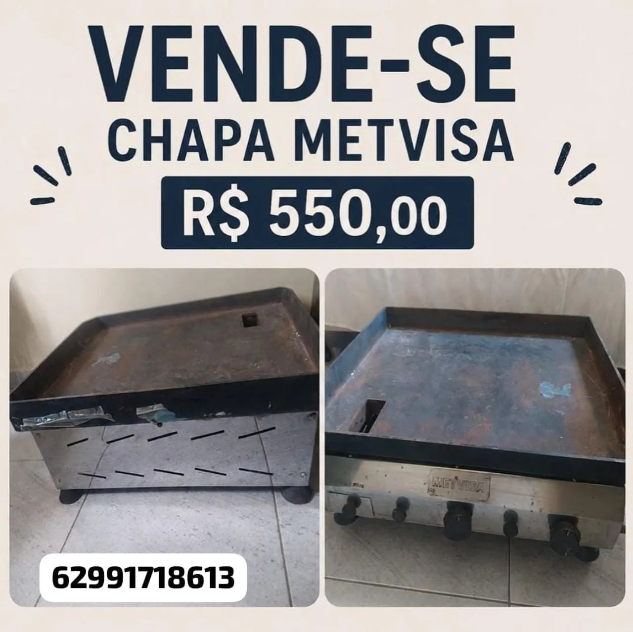 Chapa para lanchonete 