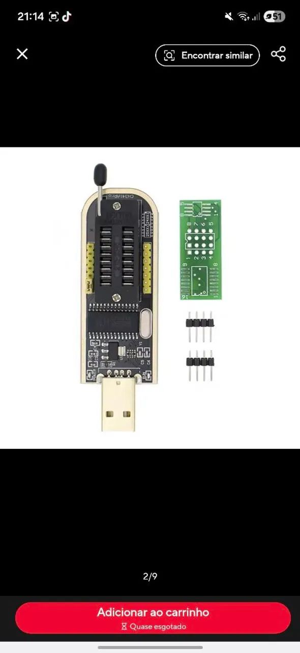 Regravador Bios ch341 (Novo) - Foto 2