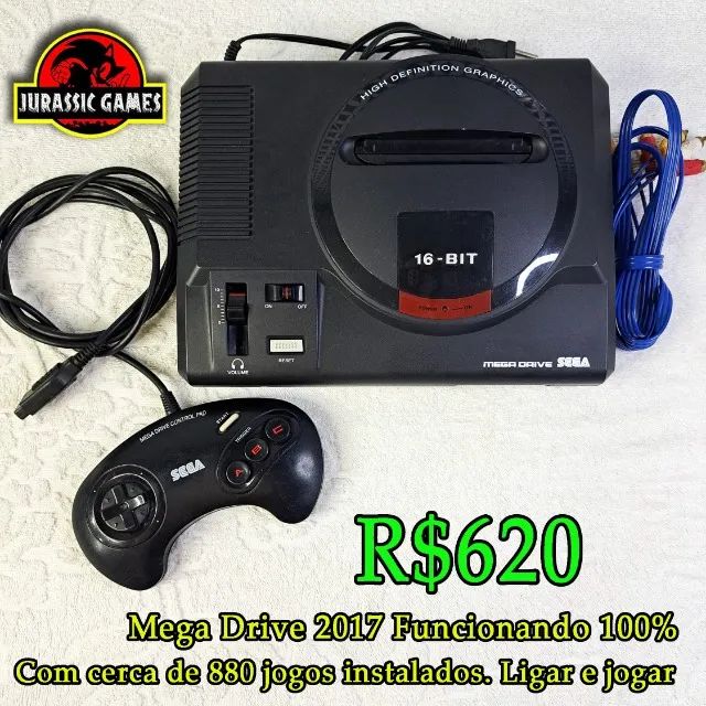 Console Mega Drive Versão 2017 Funcionando tudo 100%. Com atualização Neto. Cheio de jogos