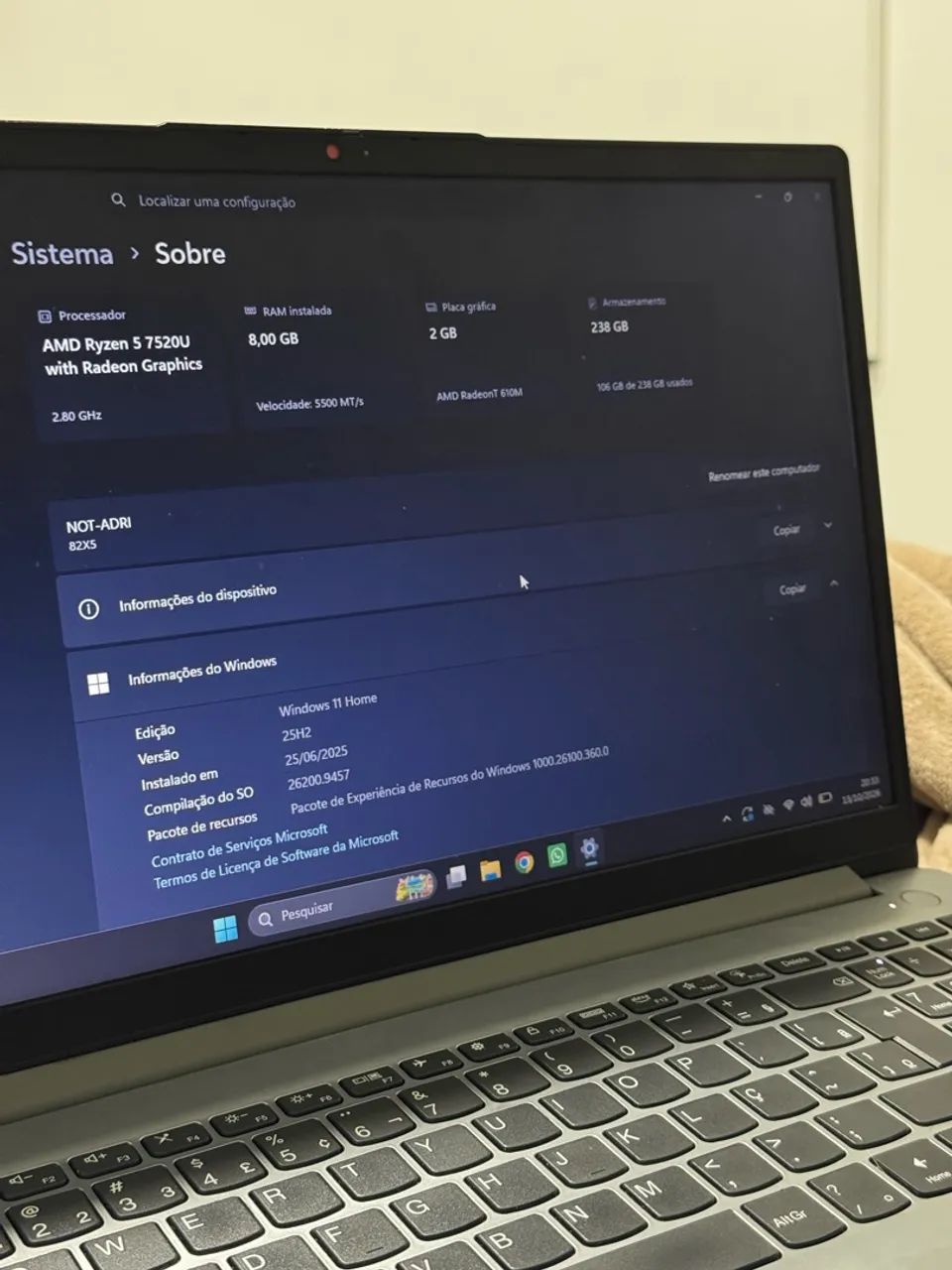 Notebook Lenovo IdeaPad 1 AMD Ryzen 5 8GB