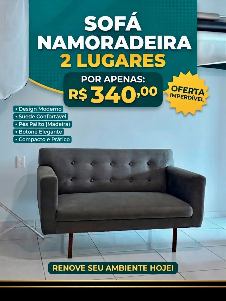 Sofá namoradeira 2 lugares 