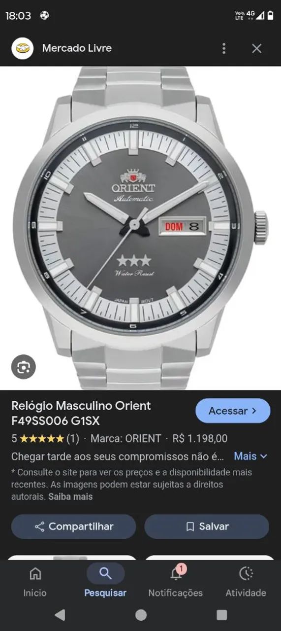 Relógio Orient automático 3 estrela  - Foto 4