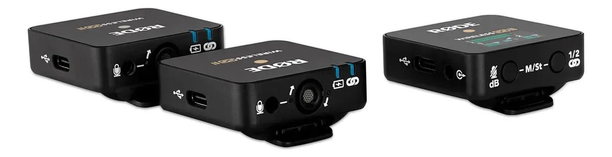 Microfone Duplo Sem Fio Rode Wireless GO II Me Para iPhone Android Preto e Cameras - Foto 2