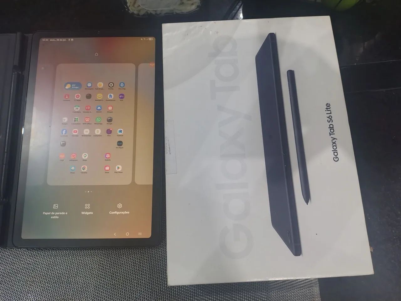 Tablet S6 Lite 4G, chip, 64 de memória com SPen e caixa