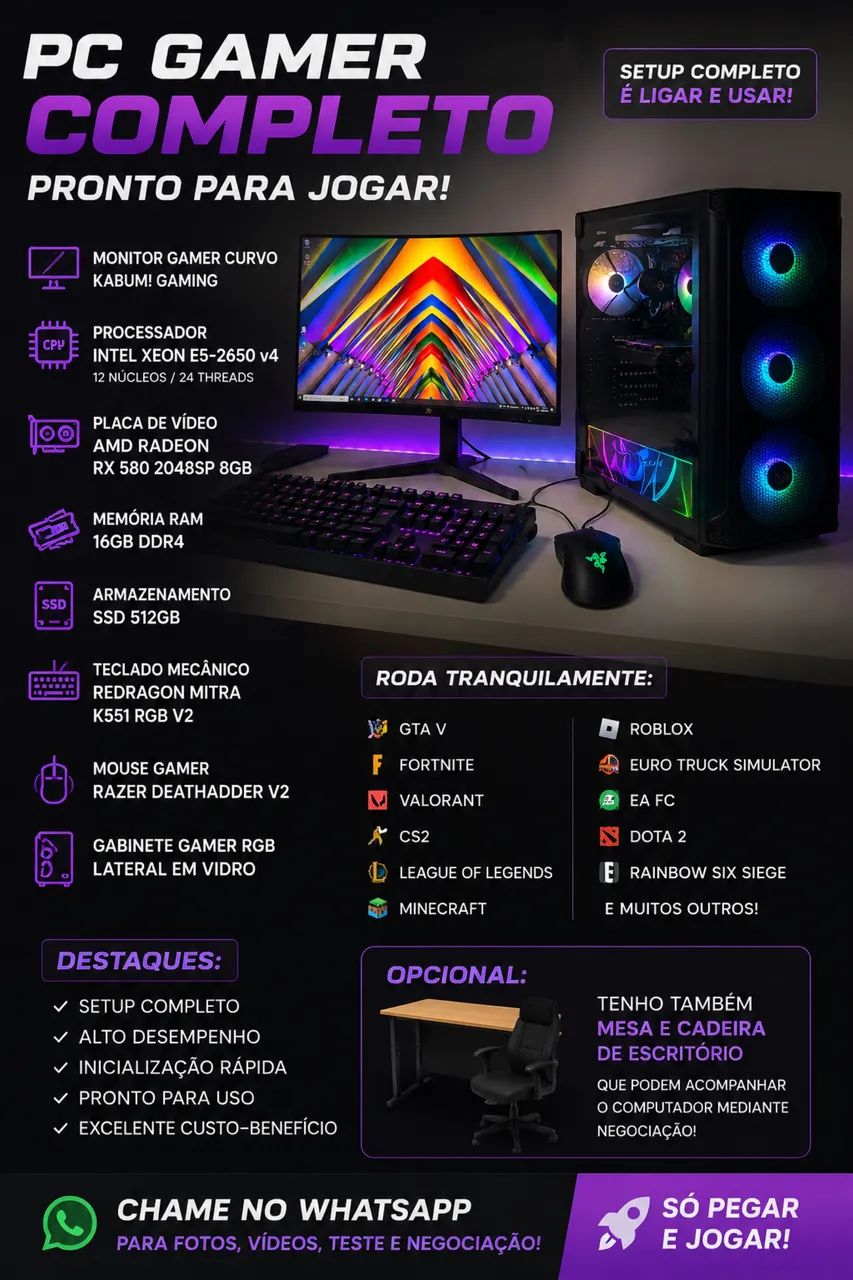 Setup Gamer completo  12x sem juros - Foto 5