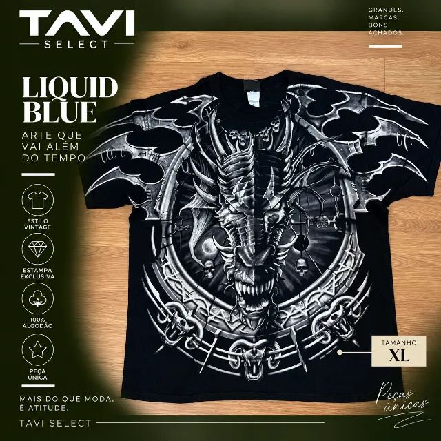 Camiseta Liquid Blue 2001 Dragão 