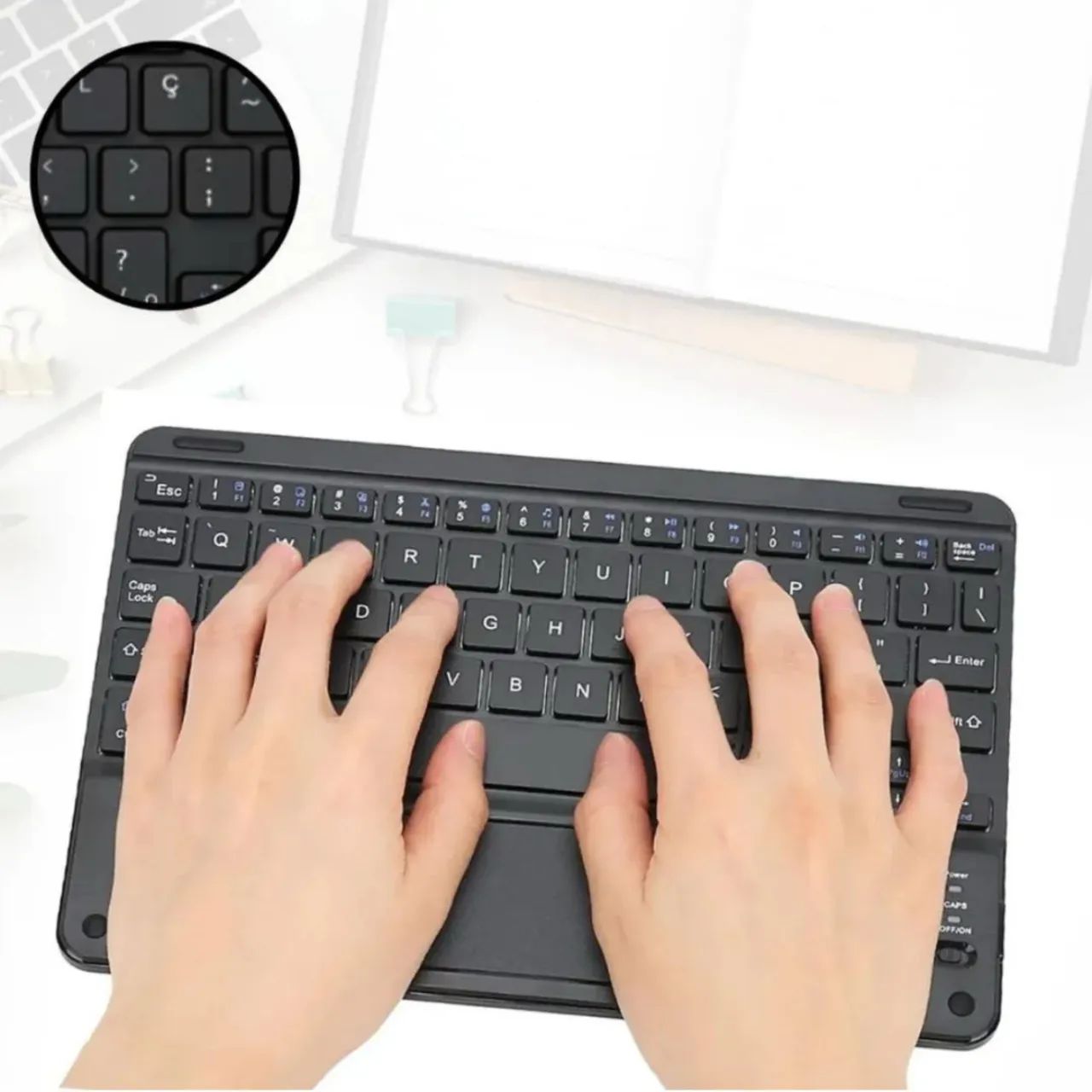 Teclado Bluetooth Celular Sem Fio Para Tablet Celular Computador