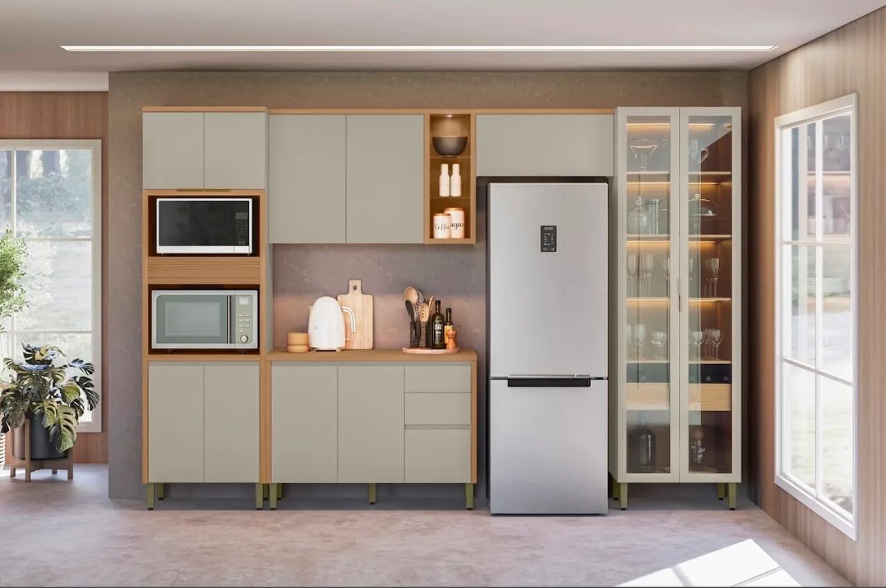 Cozinha Completa Modular 3,30m em MDF com LED - Foto 3