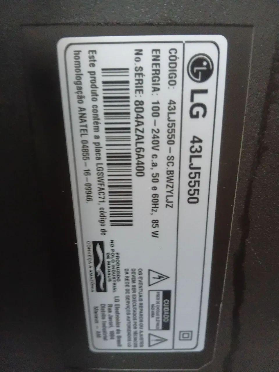 Smart TV 43" LG 43LJ5550 *COM DEFEITO - Foto 2