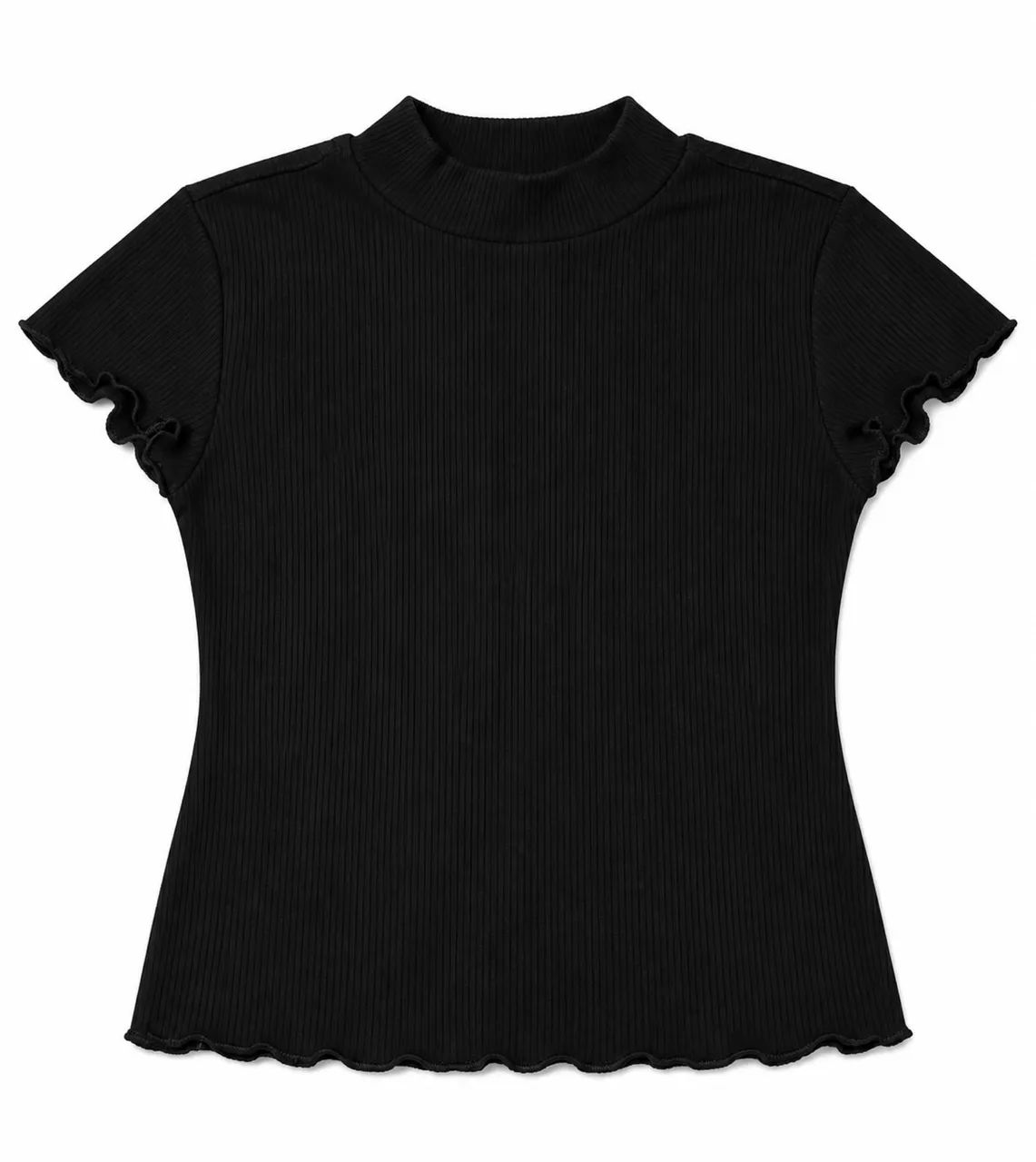 Blusa preta simples com golinha