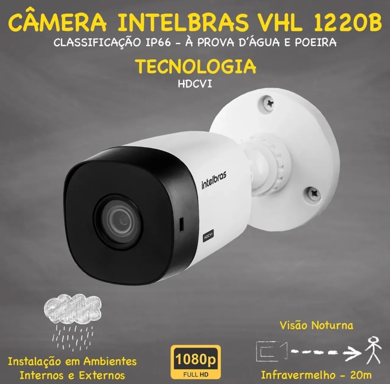 Kit intelbras 8 cameras 1120 full color Dvr 1208-c 8 Canais  - Foto 3