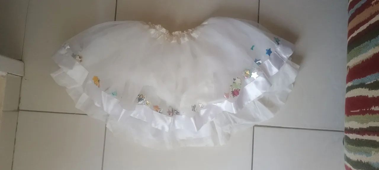 Saia de tule de estrelinha