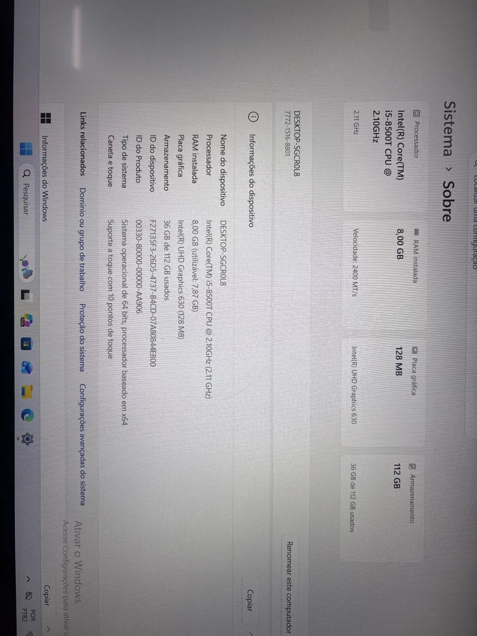 All in one NCR   I5-8    8gb RAM    SSD 128 gb 