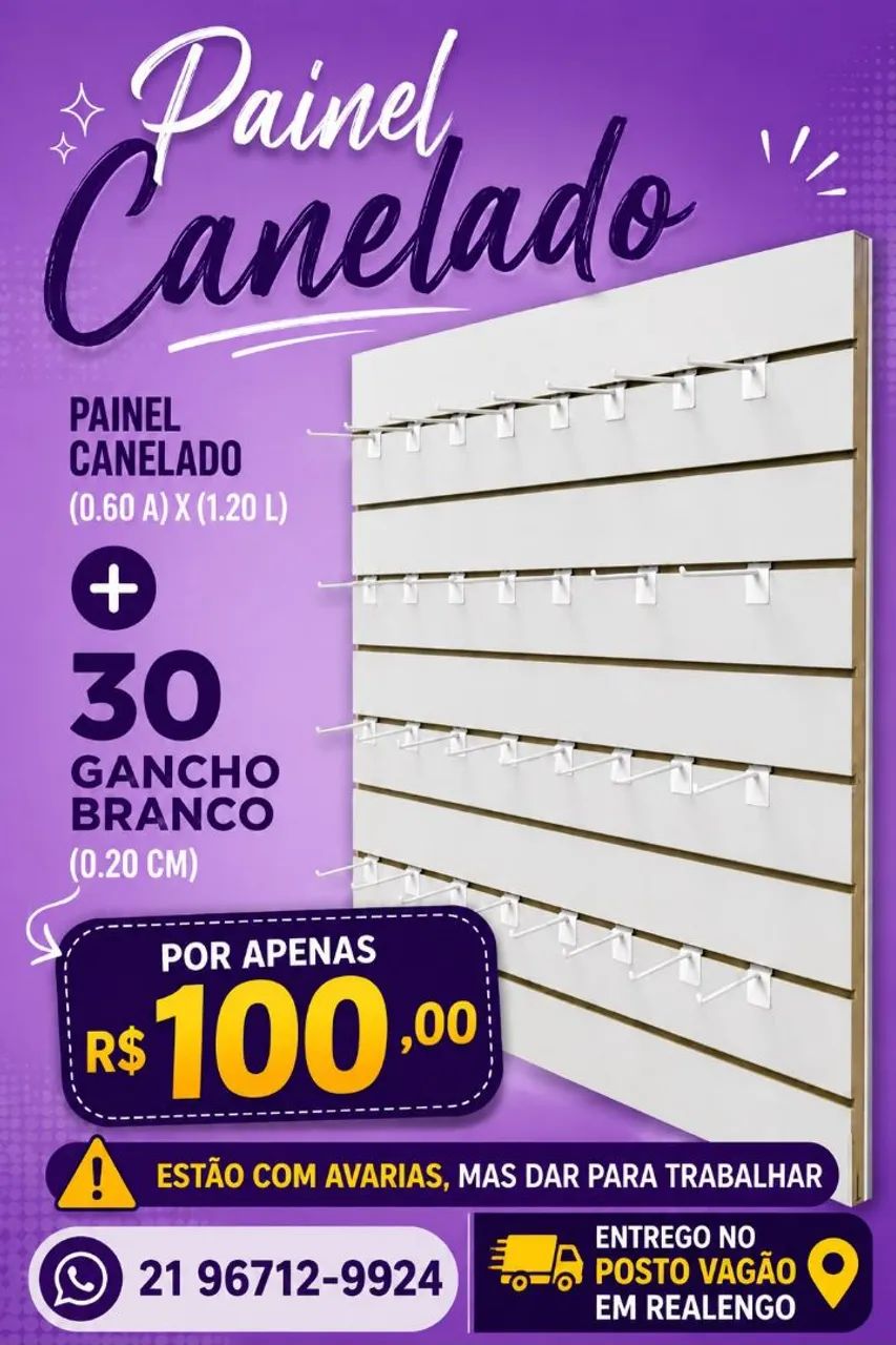 Painel Canelado e Ganchos