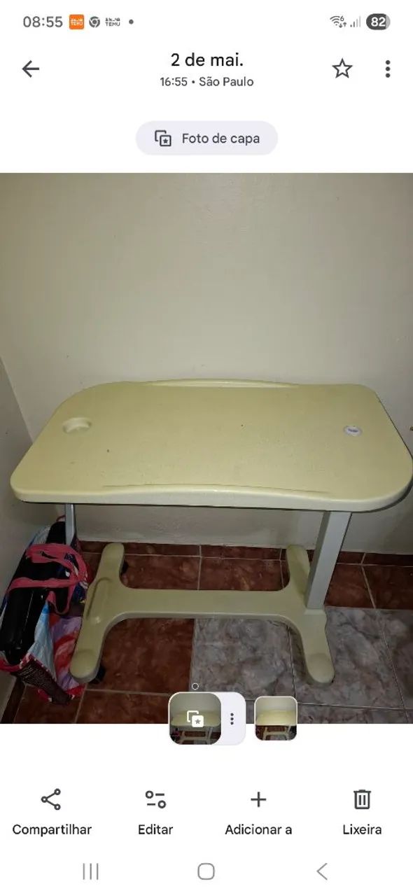 Mesa de refeicao hospitalar