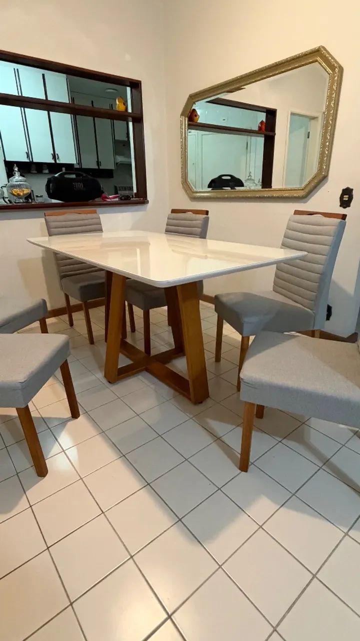 Mesa de jantar moderna com 6 cadeiras - Foto 2