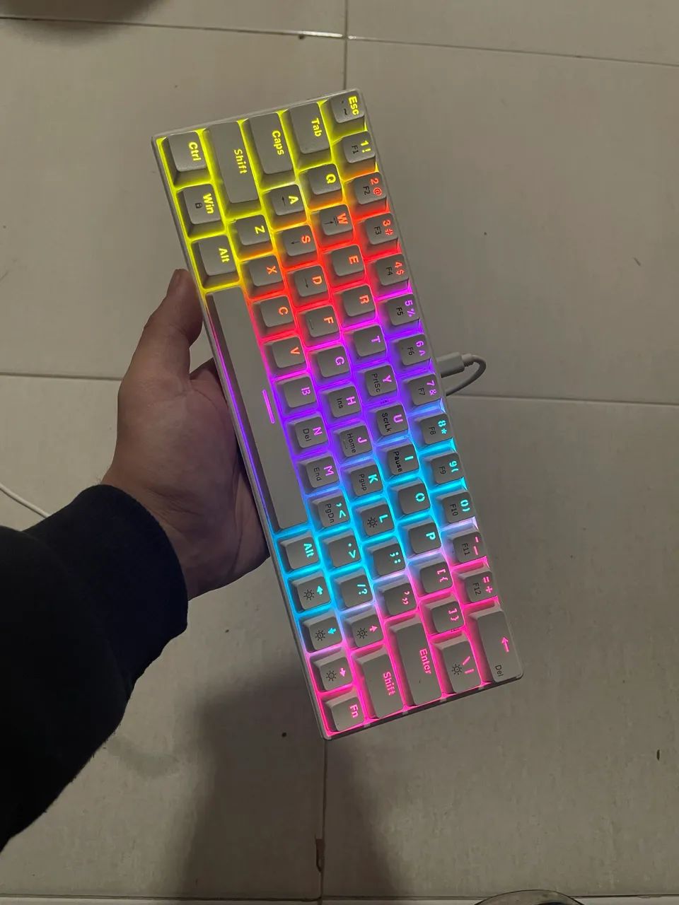 Teclado Mecânico 60% Branco - Foto 4