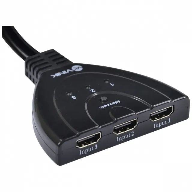 Switch Hdmi 3 Entradas e 1 Saida 1.3v Com Suporte 3d e 1080p *ENTREGA GRÁTIS* - Foto 2