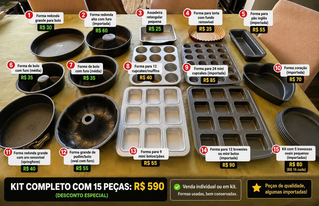 Kit com 15 formas importadas e nacionais. - Foto 2