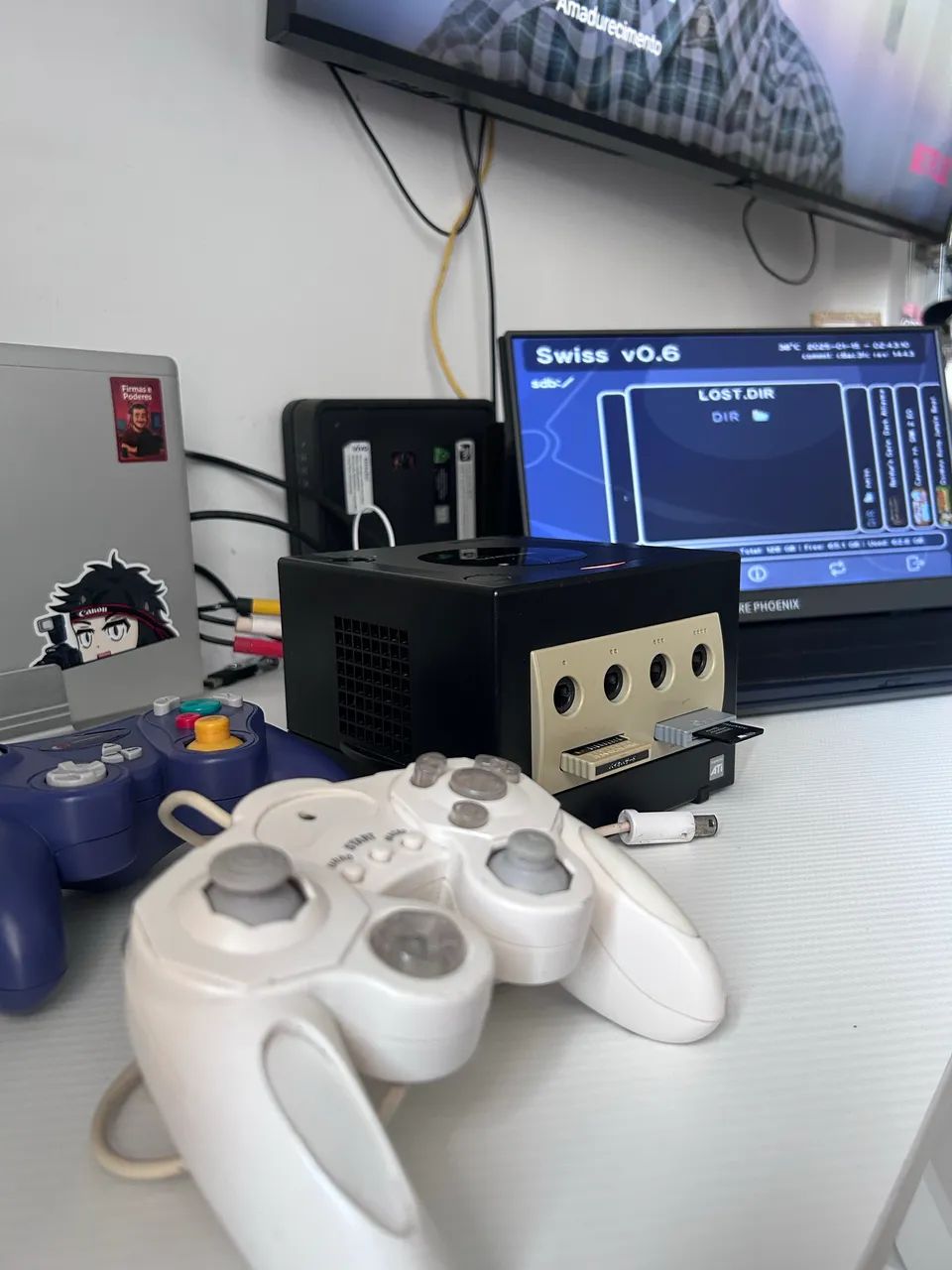 GameCube Desbloqueado PicoBoot 128GB + 2 Controles - Pronto para Jogar