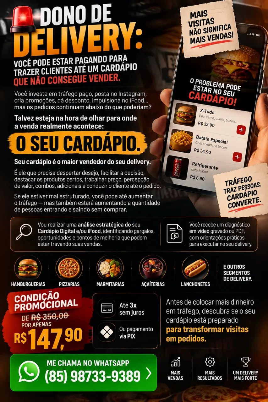 SEU DELIVERY NÃO VENDE MAIS ?