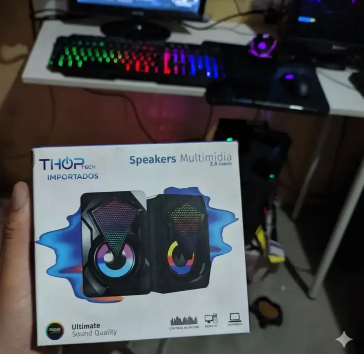 Caixinha de som RGB para Pc  - Foto 5