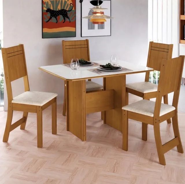 Conjunto Mesa e 4 Cadeiras Freijonel 110 cm