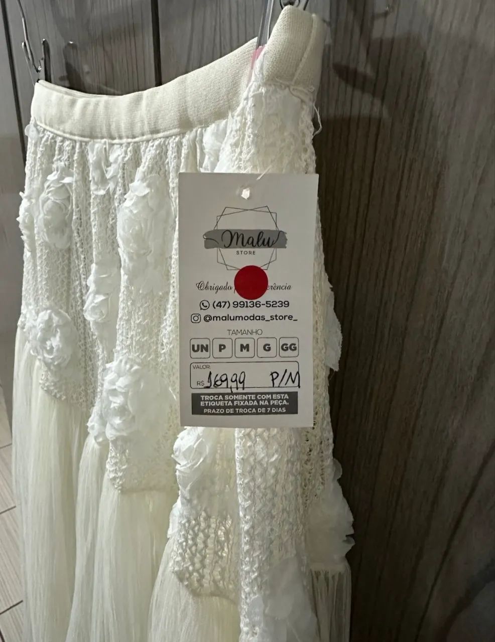 Saia mídi tule off white  - Foto 4