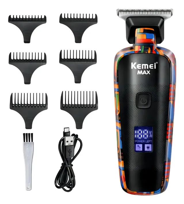 Máquina de Corte e Acabamento Profissional Cabelo Display Kemei-max5090 - Foto 3