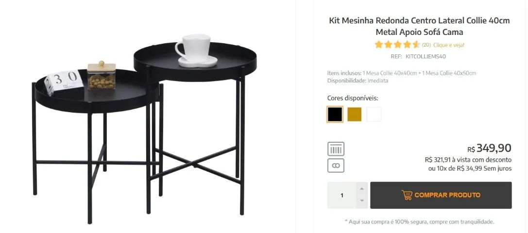 conjunto mesa lateral - Foto 2