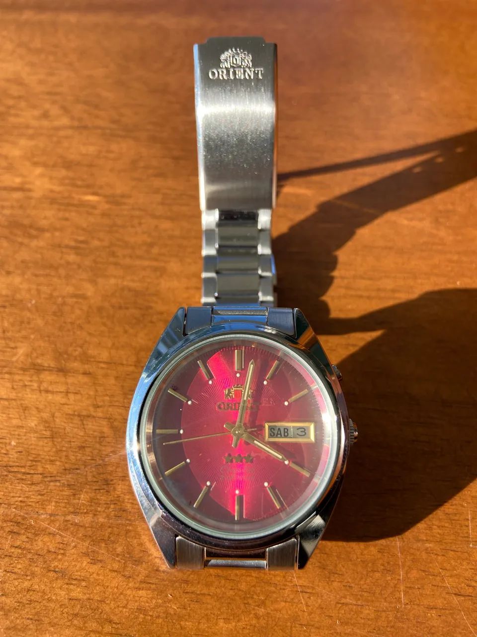 ORIENT TRÊS ESTRELAS AUTOMÁTICO - MOSTRADOR VERMELHO NOS - Foto 5