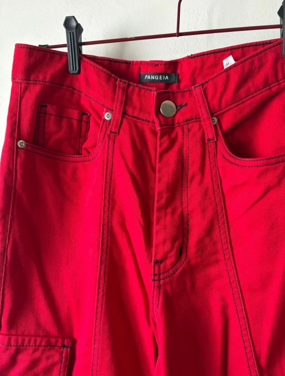 Calça cargo vermelha pangeia 36 - Foto 2