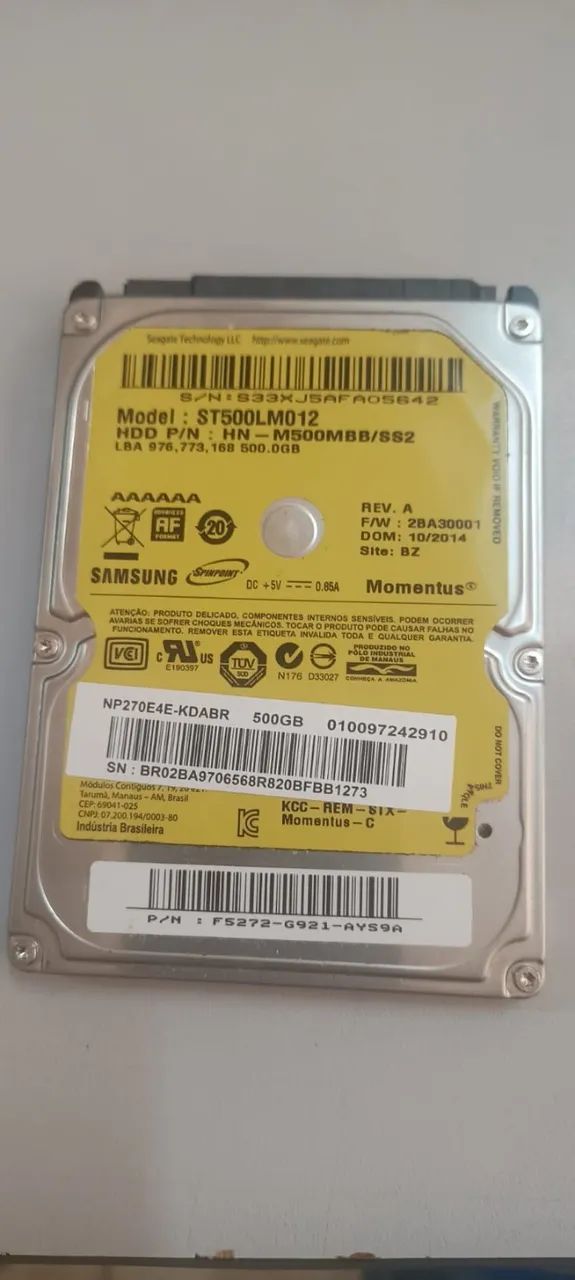 HD SATA NOTEBOOK 500GB SAMSUNG