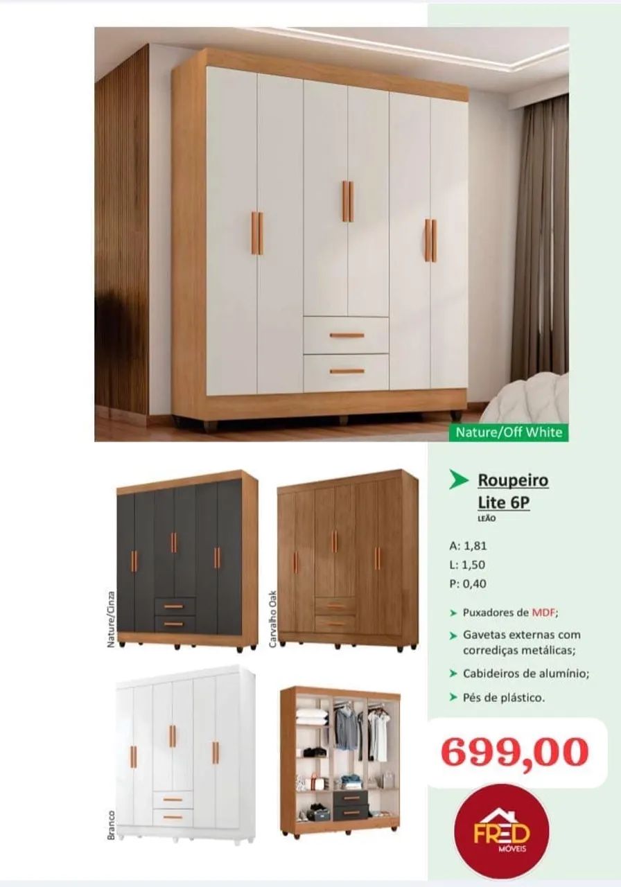 Guarda roupa promoção 