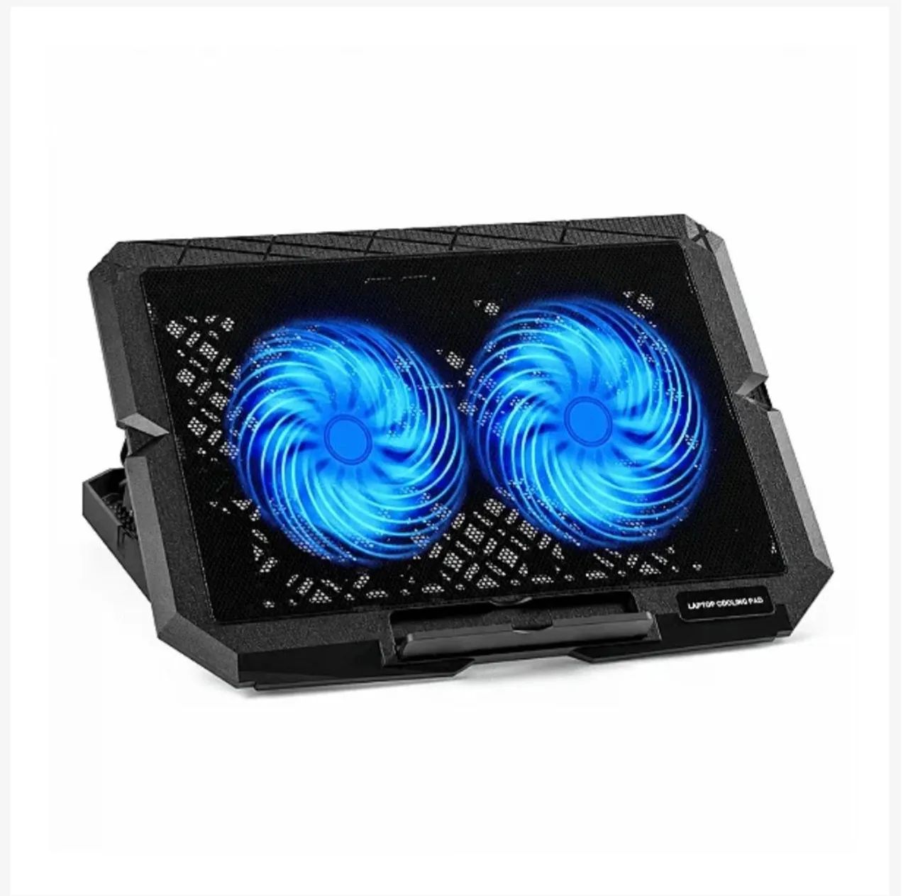 Base para Notebook com Dupla Ventoinha LED Azul e Ajuste de Altura - Exbom  - Foto 2