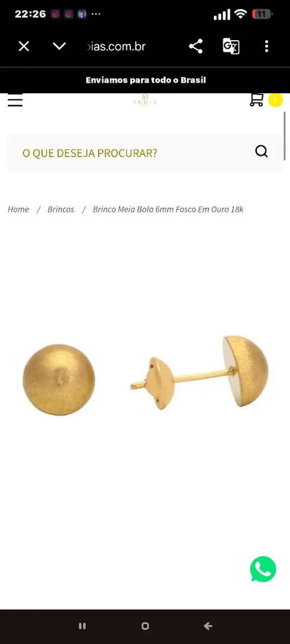 par de brincos de ouro 